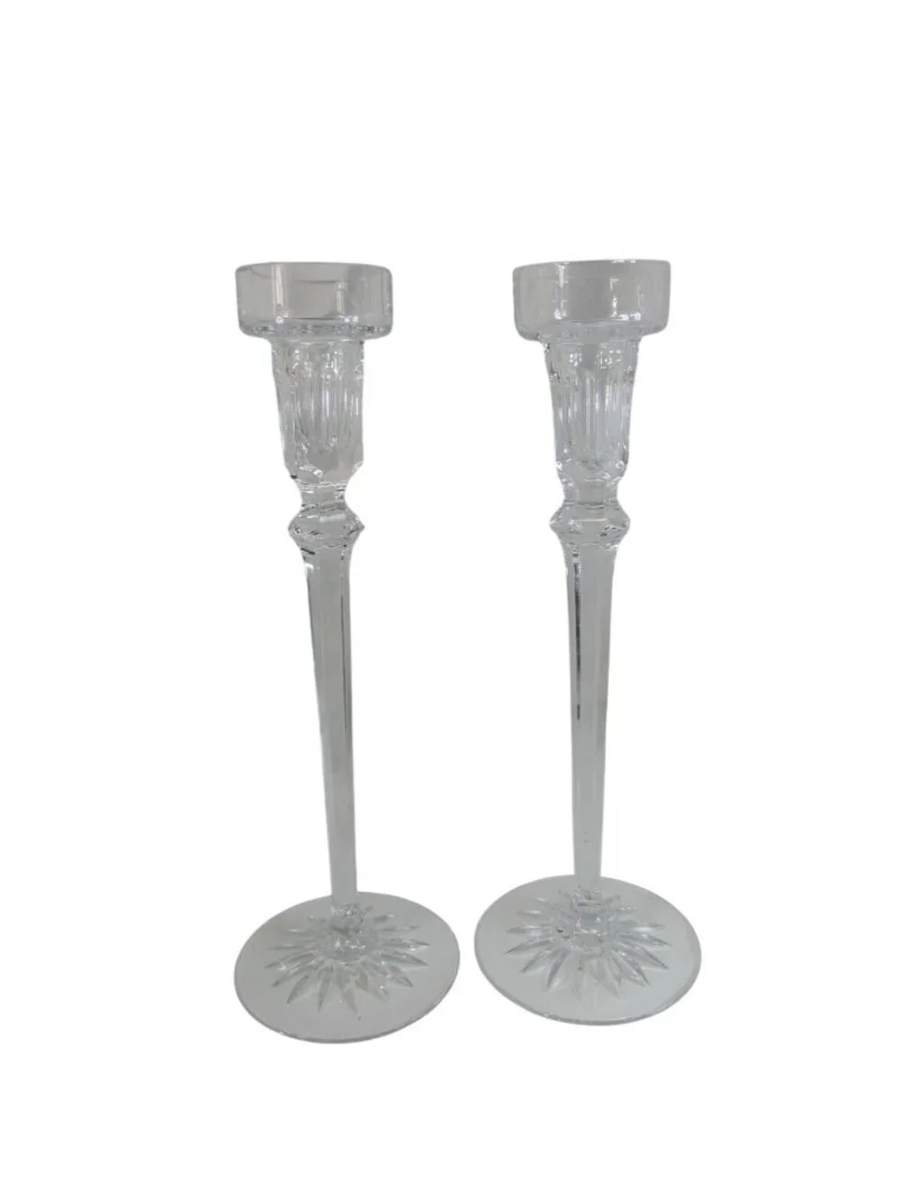 2 Rogaska Crystal RICHMOND CANDLESTICKS DISCONTINUED 10 Inch 52183